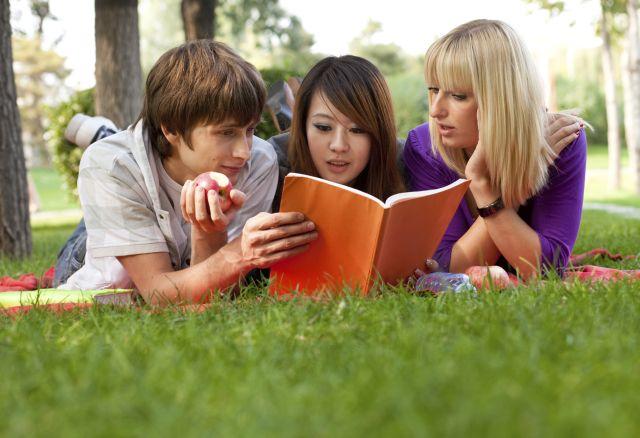 3 students of the grass